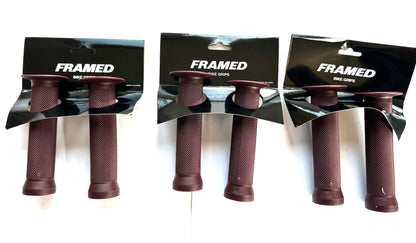 Lot of 3 Framed M-Wave BMX Rubber Bike 130mm Slide On Grips Dark Burgandy New