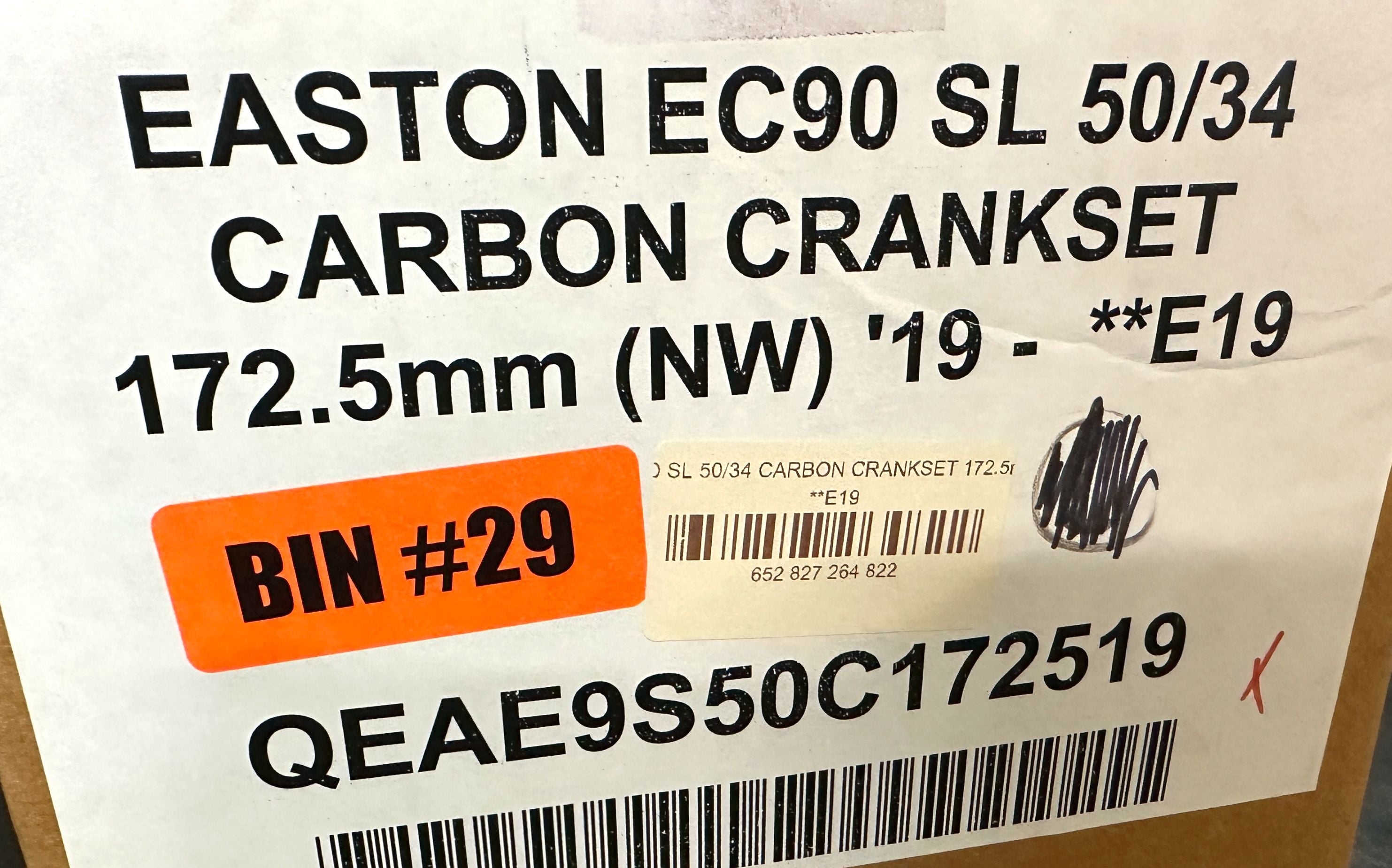Easton EC90 SL Carbon Crankset 172.5 / 50/34t BB86 PF30 11spd New