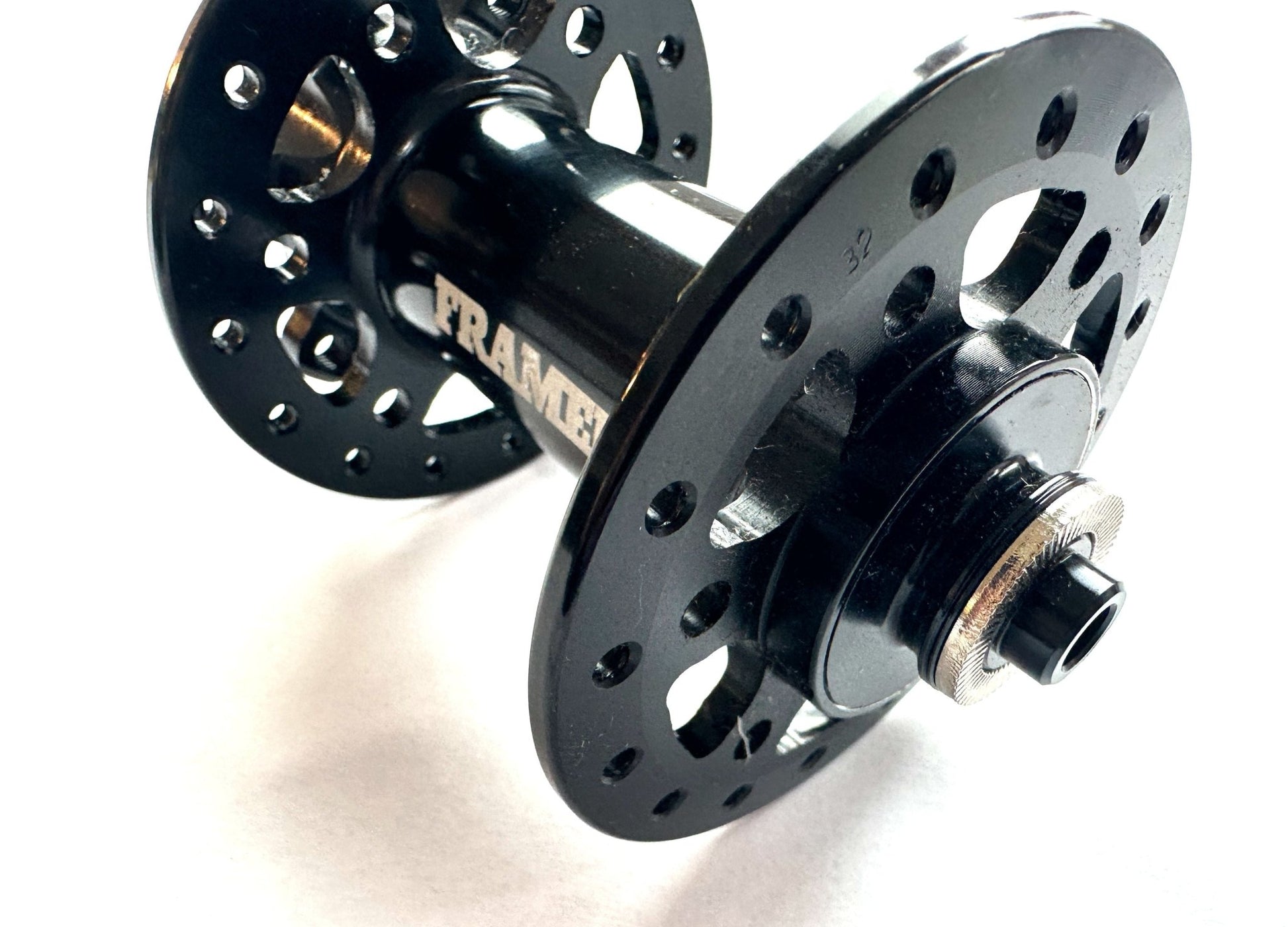 Framed 32h 100mm x QR Quick Release 6 Bolt Disc Front Bike Hub Black New - Random Bike Parts