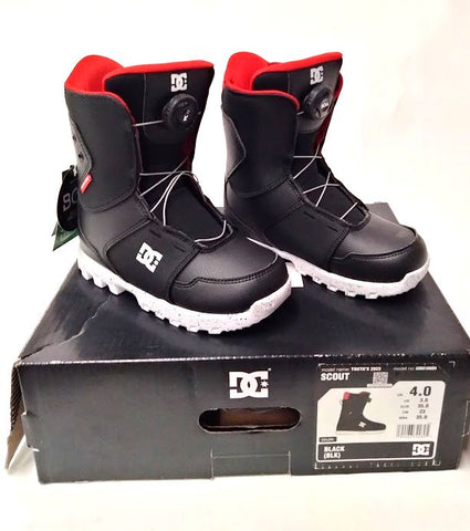 DC 2023 Scout Snowboard Boots, KIDS Youth Size 4.0, EUR 35 Black New IN BOX