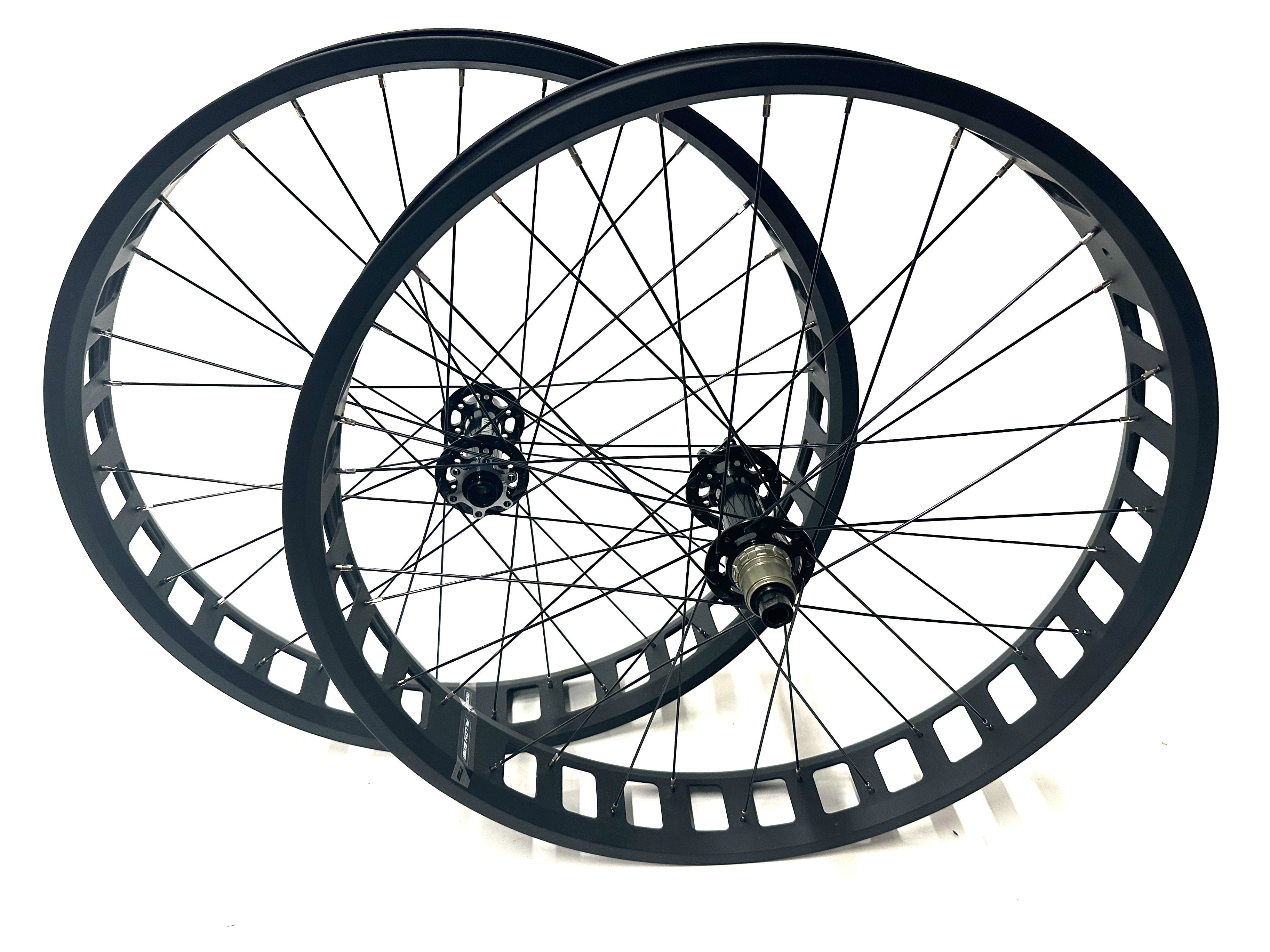 Framed 26" Fat Bike Alloy Wheelset 15 x 150mm 12 x 197mm XD 6 bolt Disc NEW