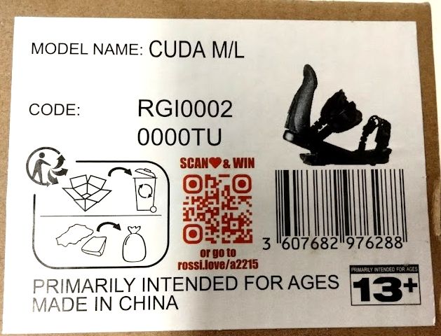 Rossignol Cuda Snowboard Bindings Size M/L - MSRP $220 NEW IN BOX
