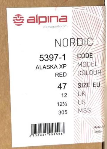 Alpina Nordic Alaska XP Backcountry Ski Touring Boot Size 12.5 EU 47 NEW IN BOX