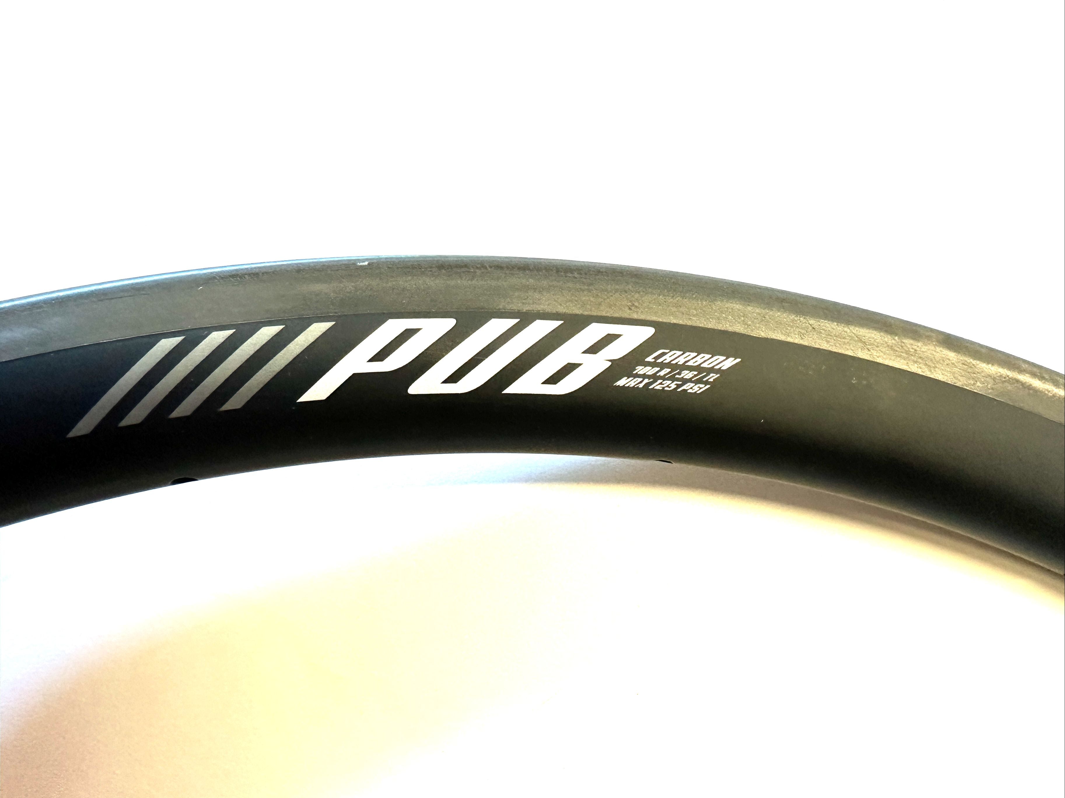 PUB 700r / 36 / TL Carbon Clincher Bike MAX125 PSI Wheel Rim Brakes 20 Spoke NEW