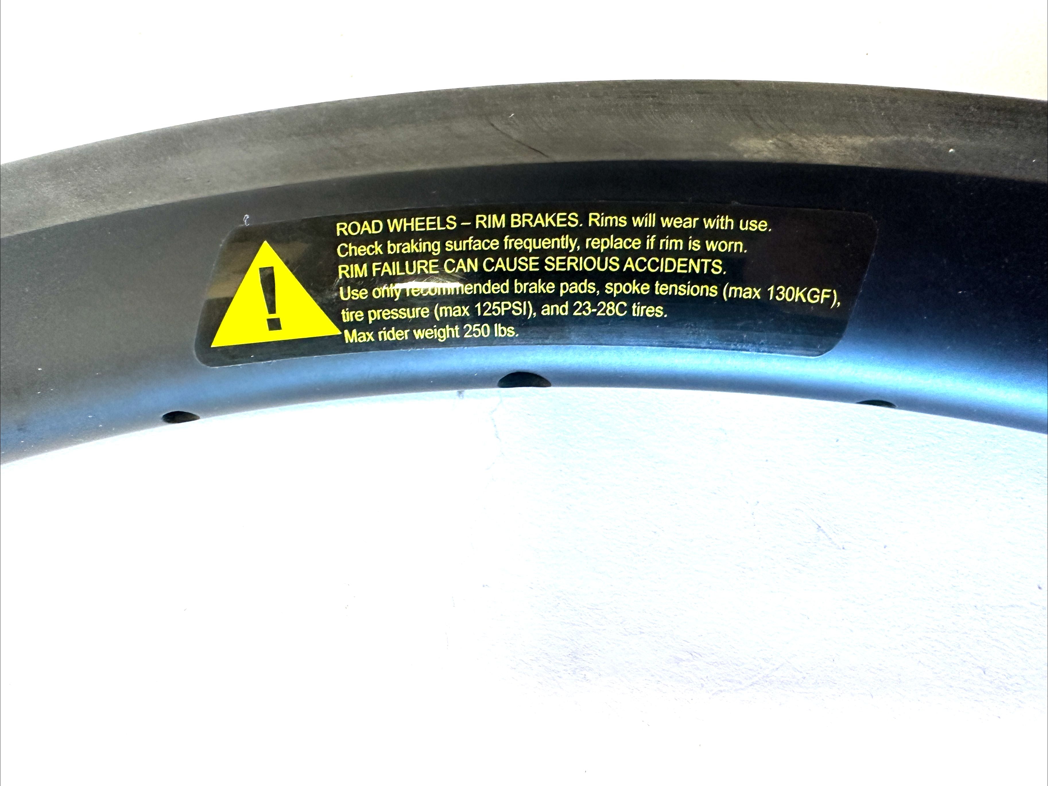 PUB 700r / 36 / TL Carbon Clincher Bike MAX125 PSI Wheel Rim Brakes 20 Spoke NEW