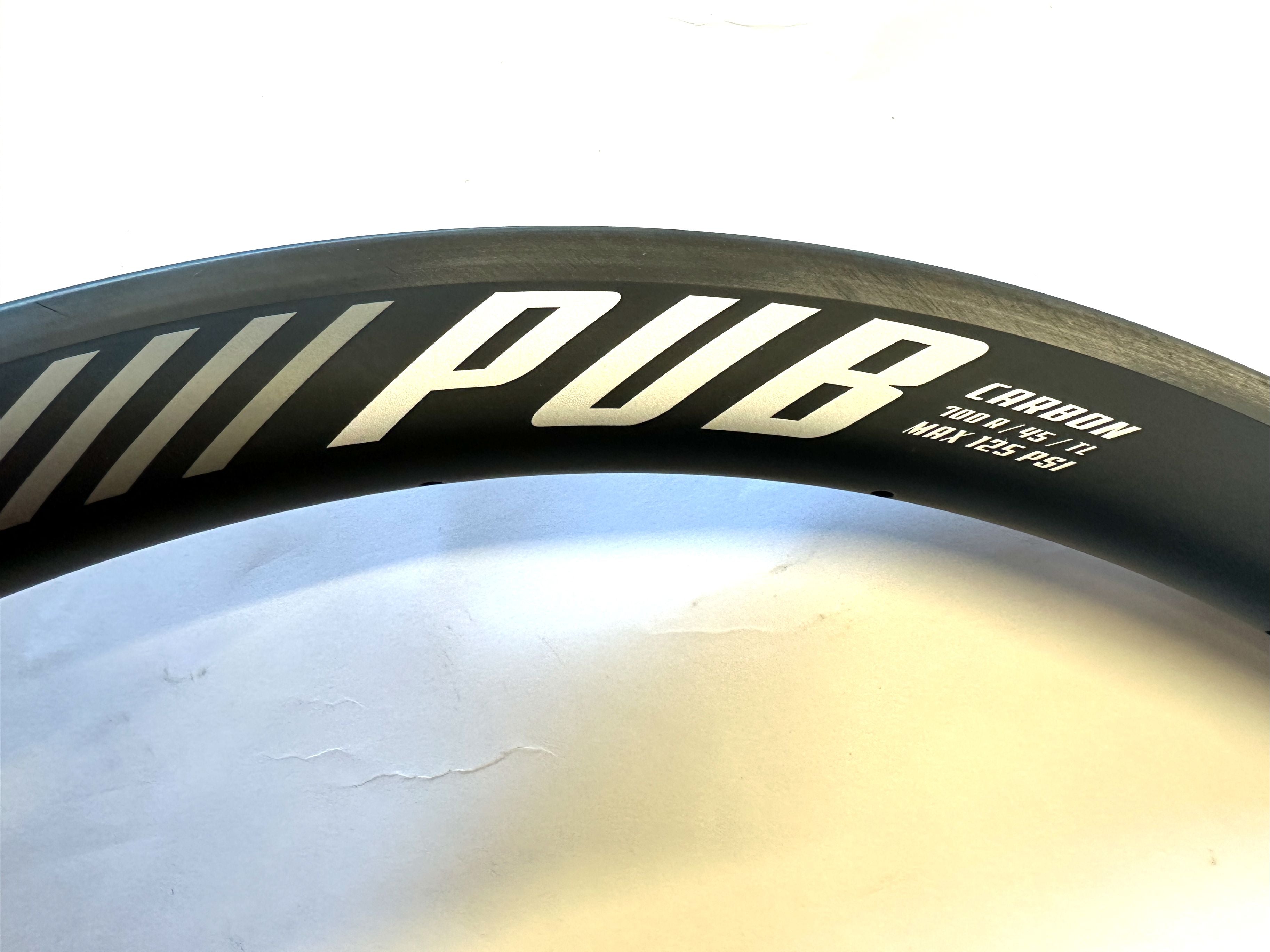 PUB 700r / 45 / TL Carbon Clincher Bike MAX125 PSI Wheel Rim Brakes 20 Spoke NEW