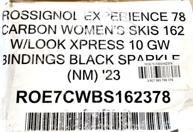 Rossignol Experience 78 Carbon Women's Skis 162cm+Look Xpress 10 GW Bindings NEW