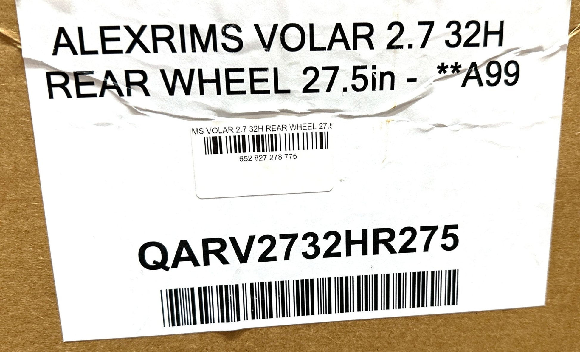Alexrims Volar 2.7 27.5" BOOST 110x15 148*12 Rear HG 8-10 Disc 32h Wheelset New - Random Bike Parts