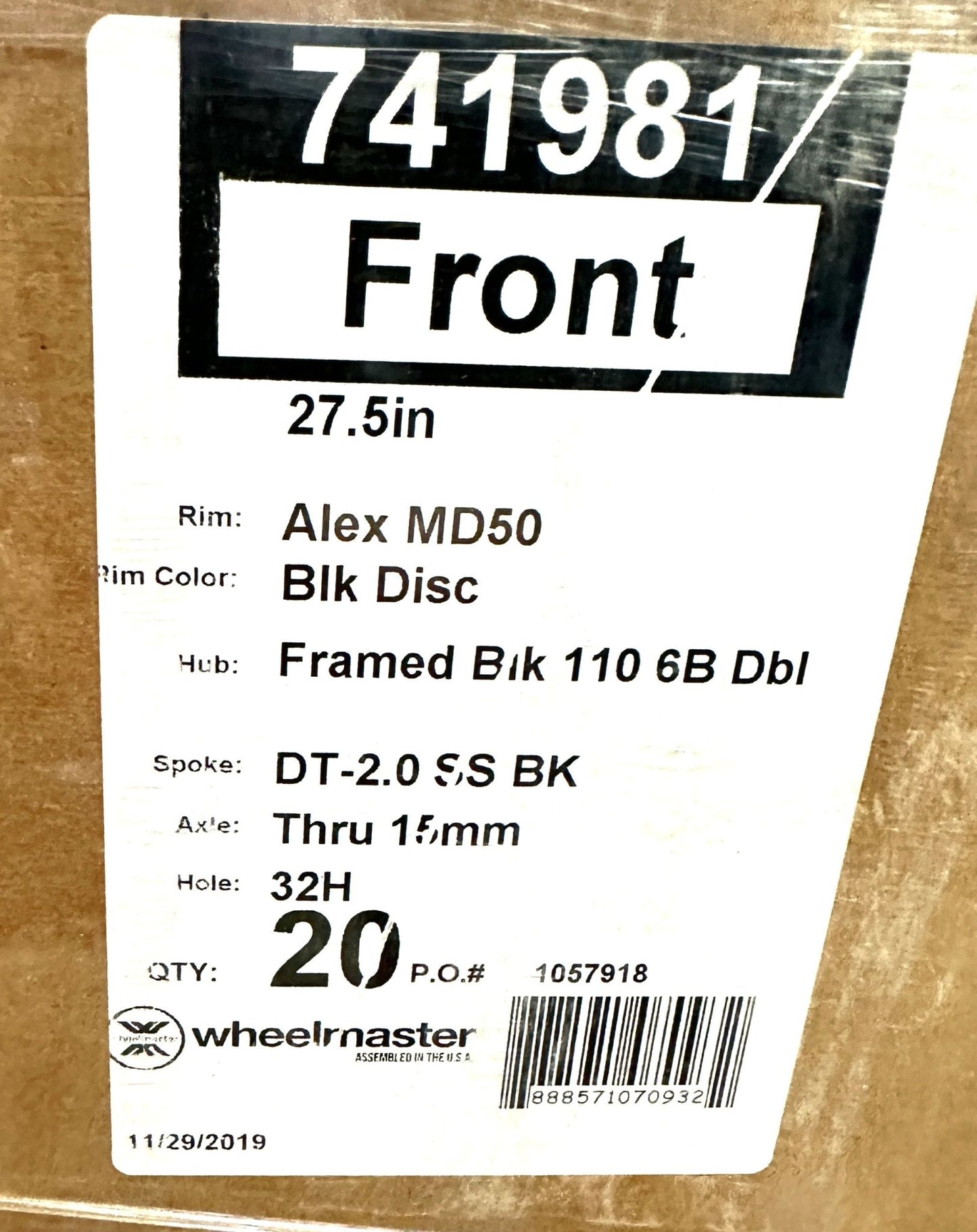 Alexrims Volar 2.7 27.5" BOOST 110x15 148*12 Rear HG 8-10 Disc 32h Wheelset New - Random Bike Parts