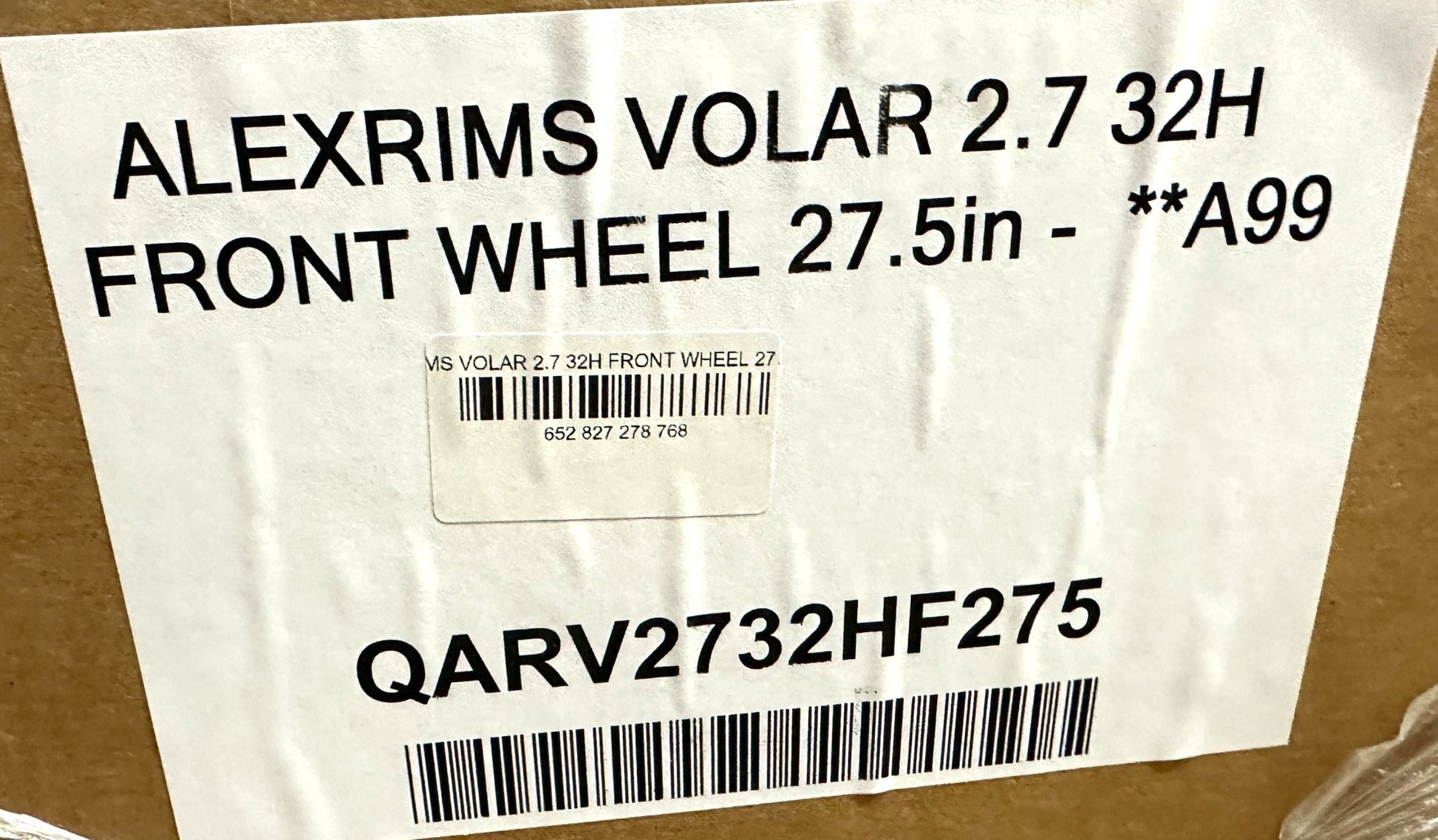 Alexrims Volar 2.7 27.5" BOOST 110x15 148*12 Rear HG 8-10 Disc 32h Wheelset New - Random Bike Parts