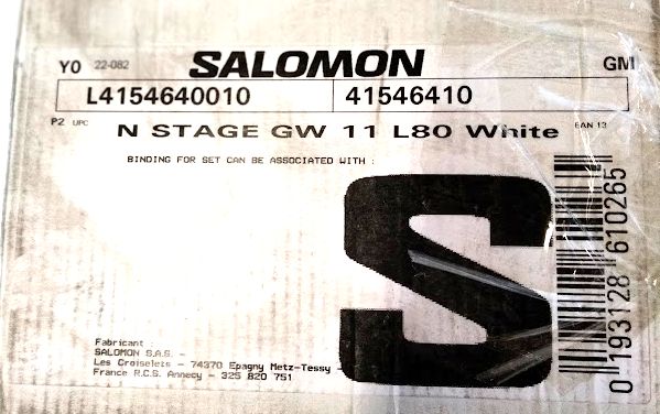 Salomon Stage Gripwalk 11 L80 White Alpine Ski Bindings NEW (Blem)