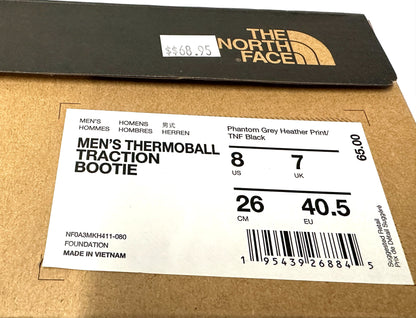 THE NORTH FACE Men's ThermoBall Traction Bootie Grey Heather 8 US  40.5 EU New