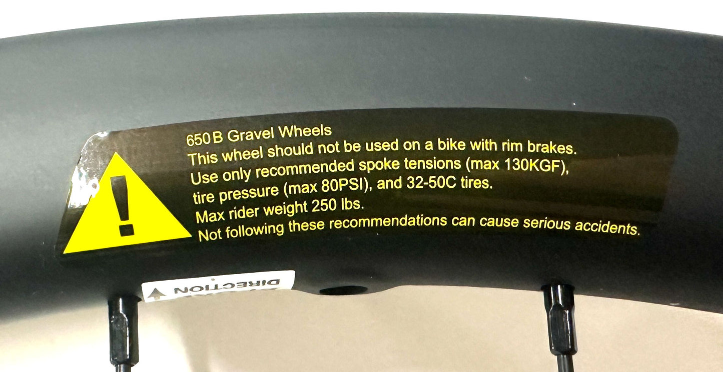 PUB 650 B/35/AS 27.5 Gravel Bike CARBON REAR Wheel 12x142mm HG 6 bolt Disc NEW
