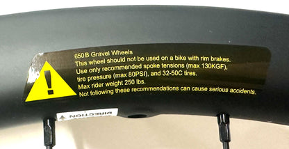 PUB 650 B/35/AS 27.5 Gravel Bike CARBON REAR Wheel 12x142mm HG 6 bolt Disc NEW