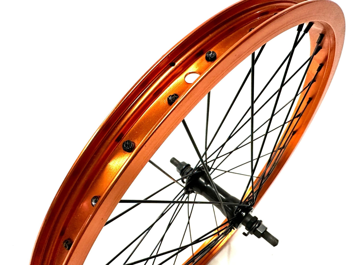 Framed 20" BMX Bike Alloy Front Wheel 100mm Bolt-On Orange NEW - Random Bike Parts