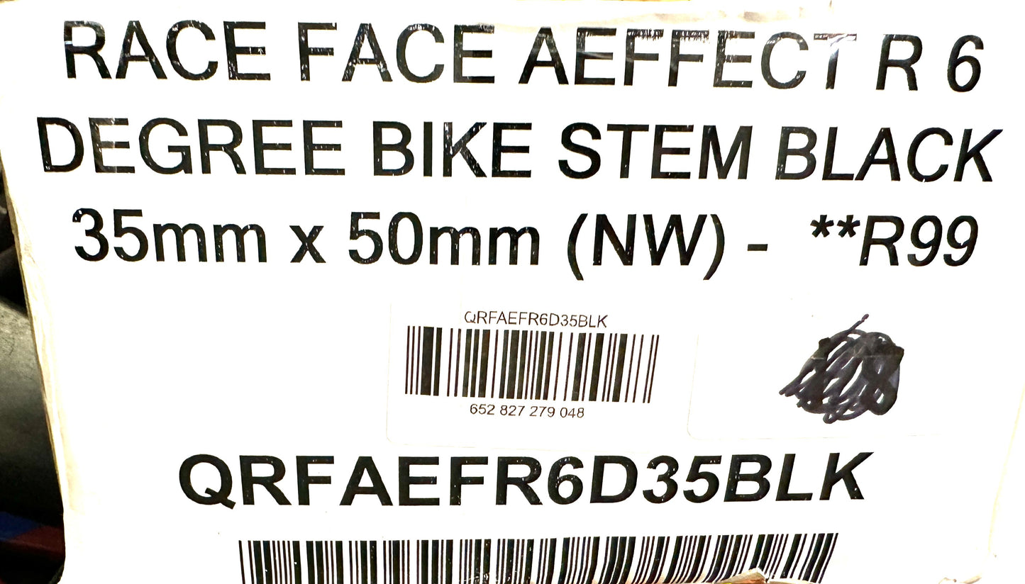 Race Face Aeffect 6 degree 35 x 50mm  MTB Downhill AM XC Bike Stem Black New