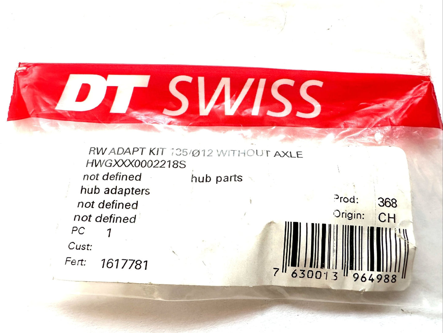 DT Swiss Cycle Bike Rear Wheel Kit For Adaptors 135 MM / 12 MM 7630013964988 NEW - Random Bike Parts