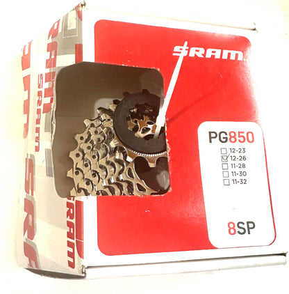 SRAM PG-850 Road Bike Cassette 8 Speed 12-26t, Silver New NOS