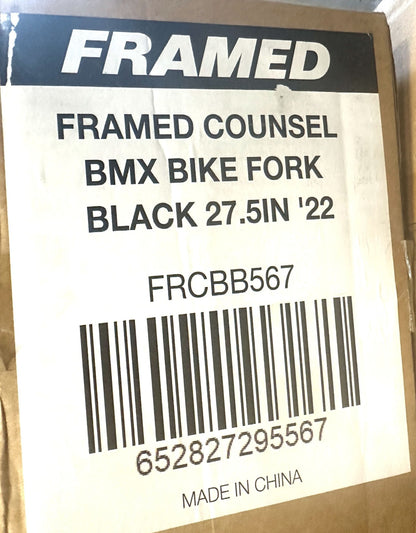 Framed 27.5" Hi-Ten Steel w/ Chromoly Legs Bike Fork BMX 1 1/8th Threadless New - Random Bike Parts