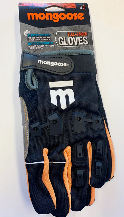 Lot of 6 Mongoose L/XL Full Finger Bike Bicycle Padded Gloves BMX Mountain New