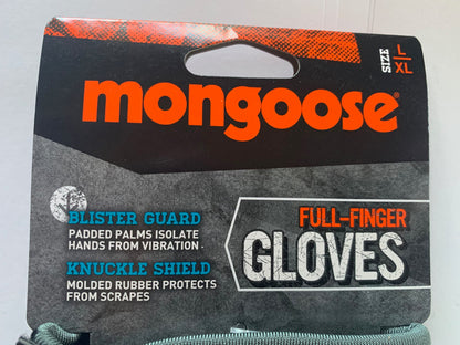 Lot of 6 Mongoose L/XL Full Finger Bike Bicycle Padded Gloves BMX Mountain New